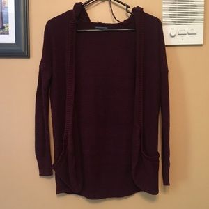 Cranberry cardigan with hoodie